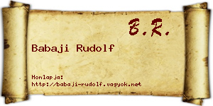 Babaji Rudolf névjegykártya